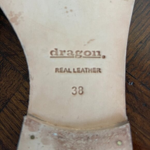 Dragon Real Italian Leather Flat Slip on Sandal - Picture 7 of 8